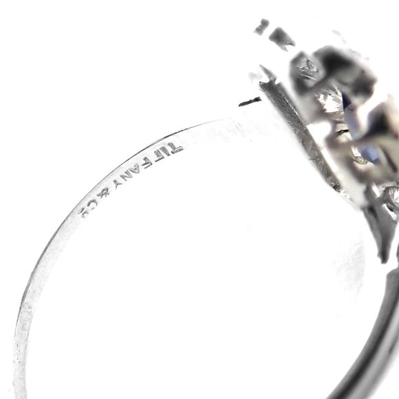 Vintage! Authentic Tiffany & Co Irid Platinum Diamond Sapphire Cocktail Ring - Picture 8 of 8